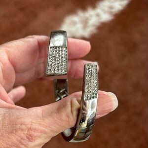 Lia Sophia vintage #12 clamp bracelet silver with rhinestones